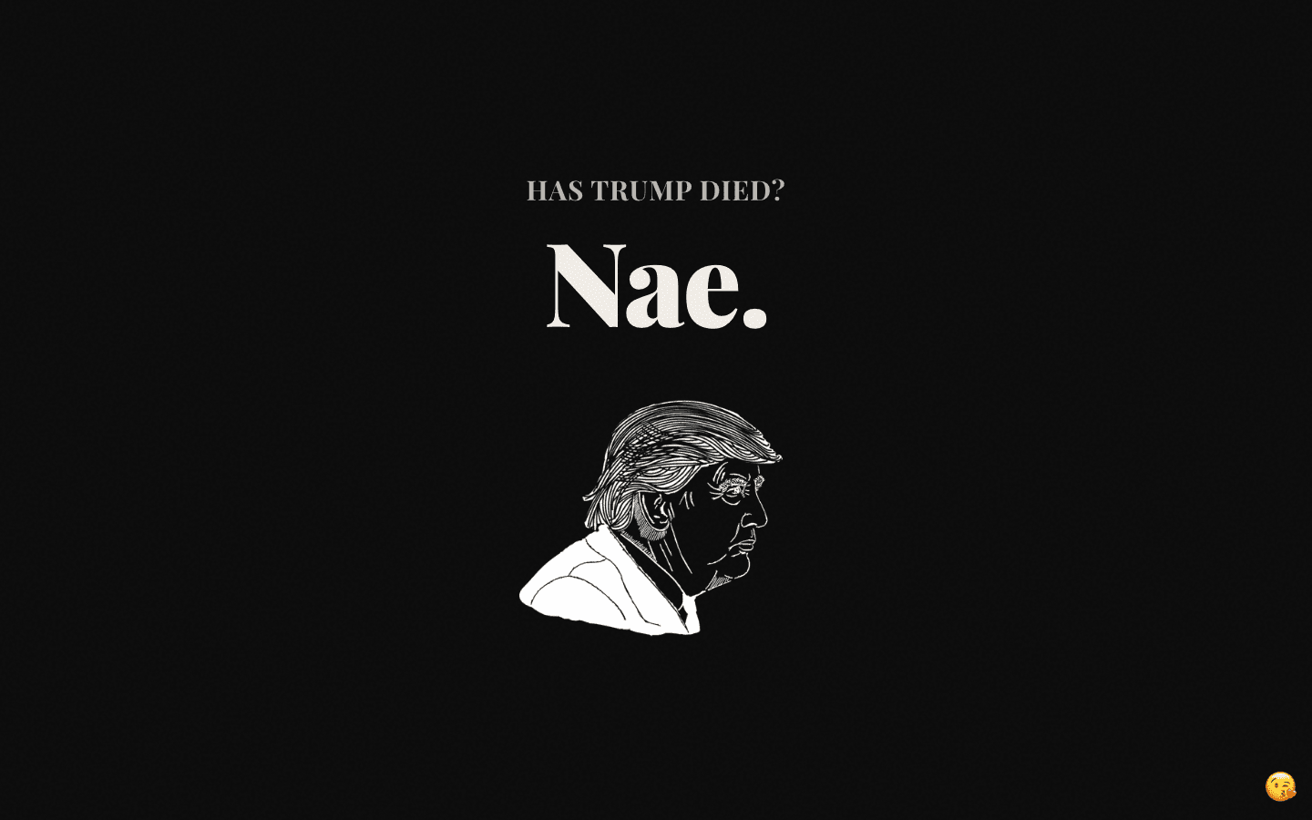 HasTrumpDied.com: A website that answers exactly one question.