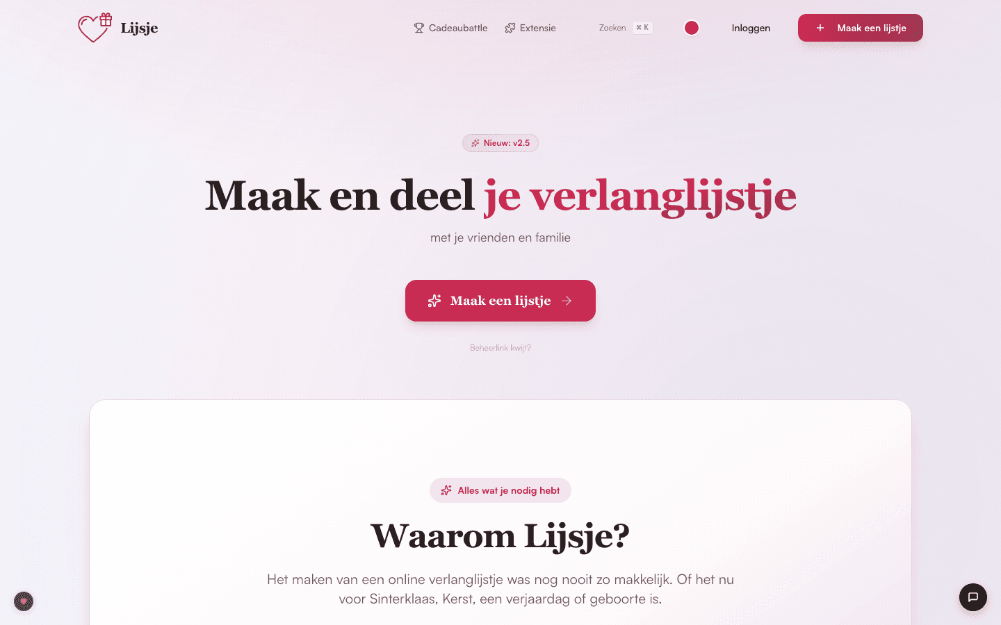 Lijsje.be: A wish list management application.