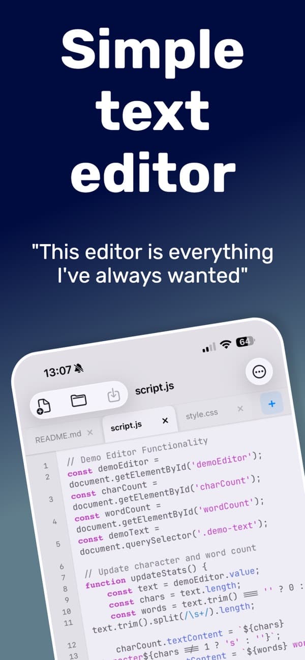 Txtedit.dev: An iOS text editor.