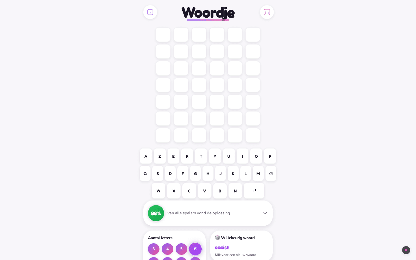 Woordje.be: The Dutch Wordle clone.